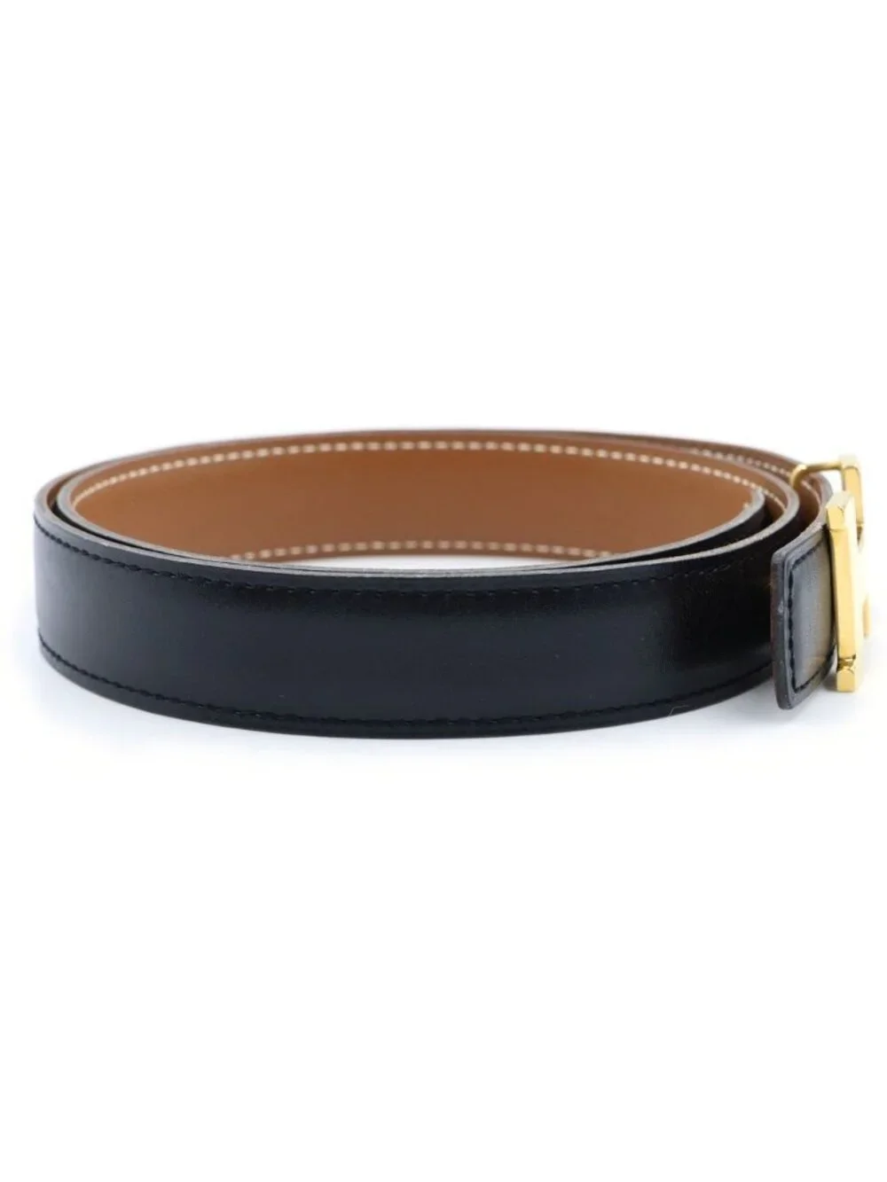 Hermes Constance Belt Box Calf Leather Gold Black
